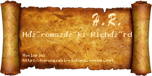 Háromszéki Richárd névjegykártya