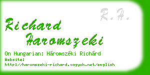 richard haromszeki business card
